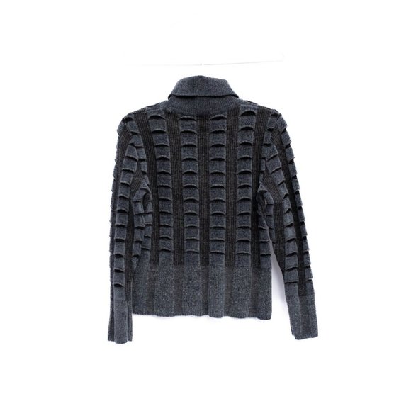 Vintage Angel by Sabri Ozel Sweater Small 3D Knit Turtleneck Monochrome Grunge - Picture 2 of 3